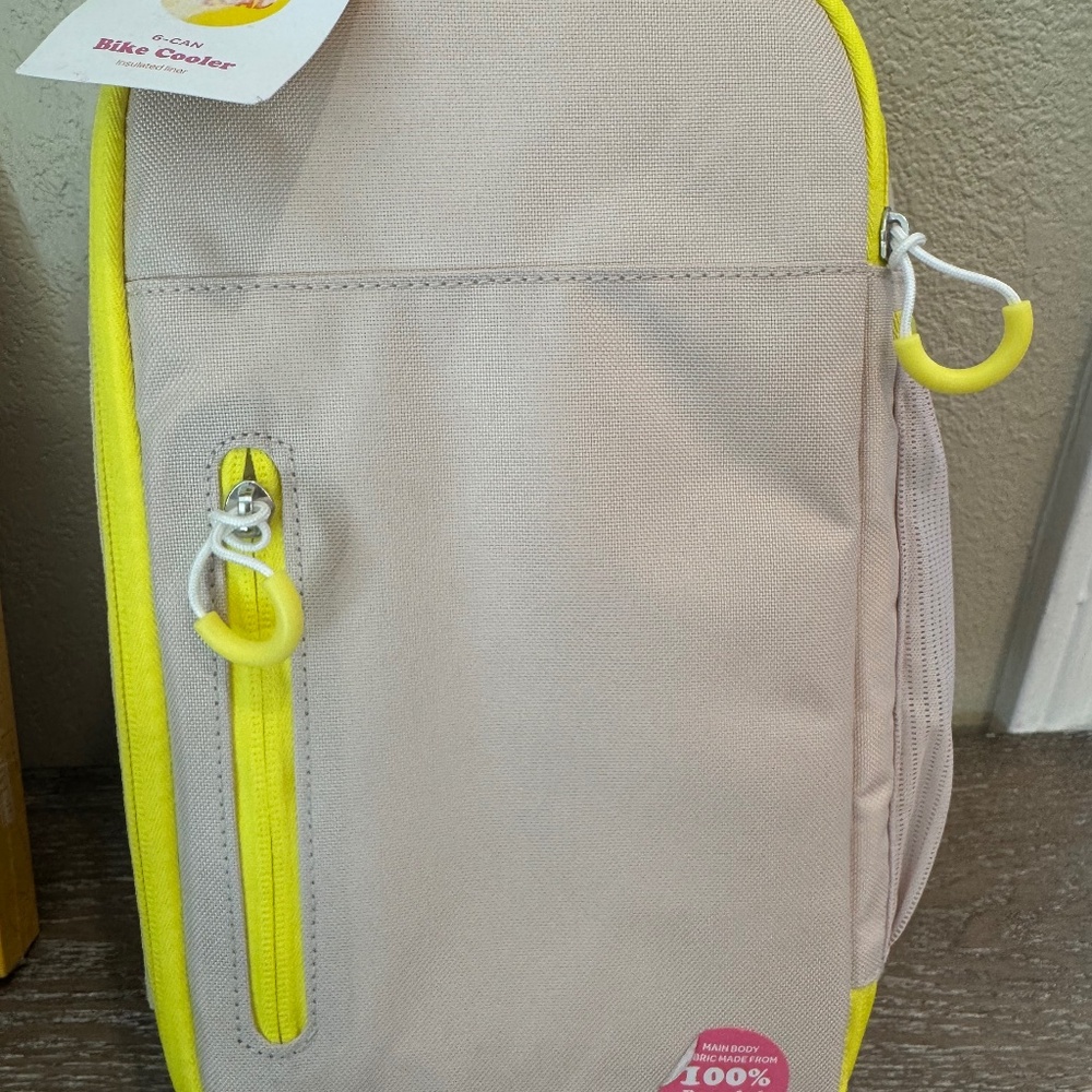 Sun Squad Colorful Striped 6 can bike cooler with insulated liner new